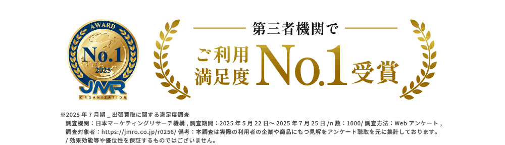 第三者機関でご利用満足度No.1受賞
